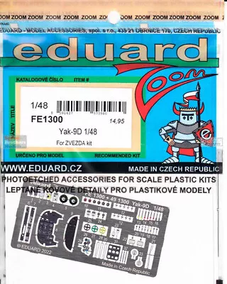 EDUFE1300 1:48 Eduard Color Zoom PE - Yak-9D (ZVE Kit) • $19.84