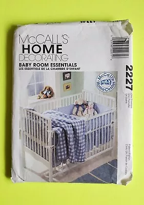 UNCUT - McCall's Pattern 2227 BABY ROOM BEDDING - INCLUDES Crib BUMPER Pattern • $15