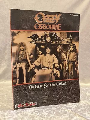 Ozzy Osbourne No Rest For The Wicked Guitar Tab Book Vocal Zakk Wylde RARE  • $55