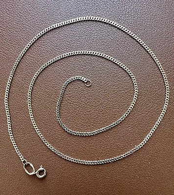 Vintage 14k Rose Gold 18  Long 1.7mm Flat Curb Link Chain Necklace • $385