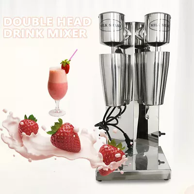 360W Commercial Stainless Steel Milk Shake Machine Double Head Blender Mixer • $74.10