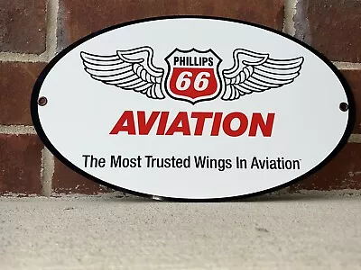 Phillips 66 Aviation Oil Vintage Style Gasoline Gas Oval Sign • $24