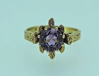 9ct Gold Ring - 9ct Yellow Gold Amethyst Ring Size M 1/2 • $155.64