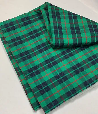 Vintage 1960's Moire Fabric Holiday Christmas  Plaid 110  X 48  NEW • $19.99