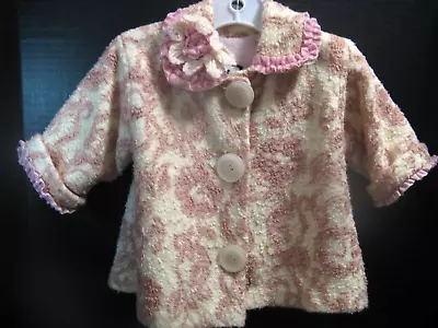 Corky & Company Infant Girls Size 6M Style 146 Pink & White Swing Coat • $23