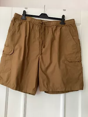 Mens Tan Cotton Safari Shorts Size XL • £10