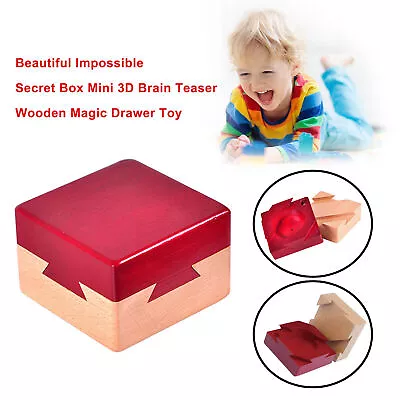 Beautiful Impossible Secret Box Mini 3D Brain Teaser Wooden Magic Drawer Toy DA • $15.99