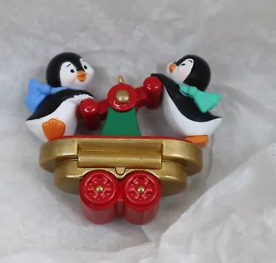 2011 Hallmark Penguin Power Santa's Holiday Train Miniature Ornament  Great • $9.88