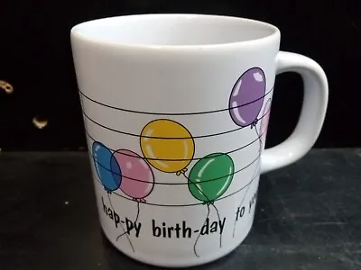 Happy Birthday To You Music Note Balloon Mug Cup Originals By Erika Japan Used • $12