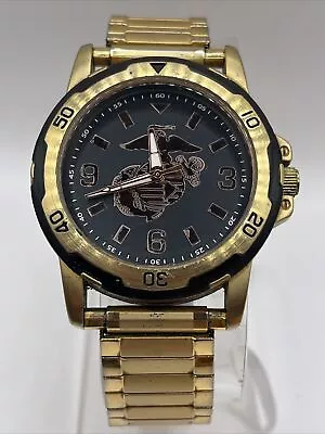 Aquaforce US Marines Men's Watch Hadley Roma Gold Stretch Band- New Battery • $16.58