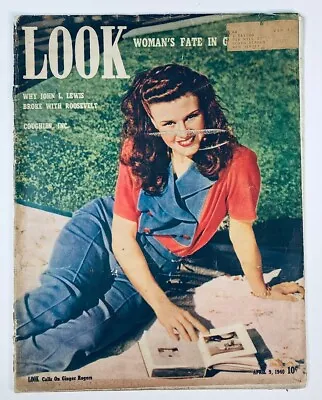 VTG Look Magazine April 9 1940 Vol 4 No. 8 Look Calls On Ginger Rogers • $29.95