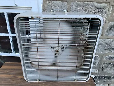 22x22  Vintage Industrial Window Fan Exhaust 2 Speed Works AS IS USA Made • $49.97