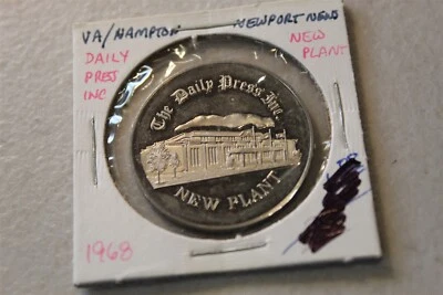 $9.99 • Buy Newport News Hampton Va - Medal 1968 Daily Tress, New Plant 
