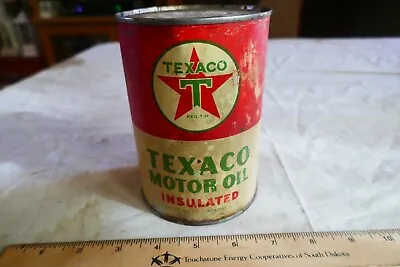 Vintage Empty Metal Quart Oil Can Texaco Insulated Lot 23-84 • $24.99