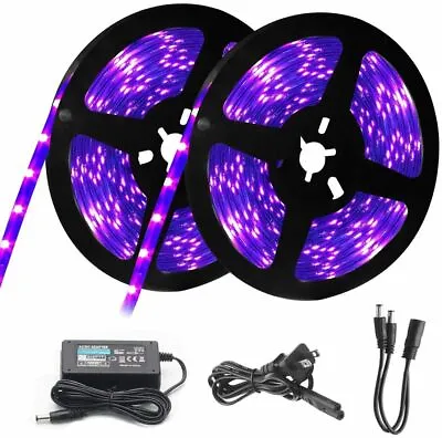 365nm UV Led Strip Light 5050 SMD Blacklight UV Resin Curing + 12V Power SUPPLY • $19.05