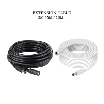 3m 5m 10m Power Extension Cable For 12V DC CCTV LED & Adapters 2.1mm*5.5mm Jack • £5.40