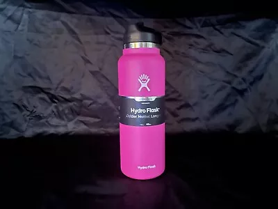 Hydro Flask 40 Oz Wide Mouth Water Bottle With Straw Lid Pink Carnation • $32.99