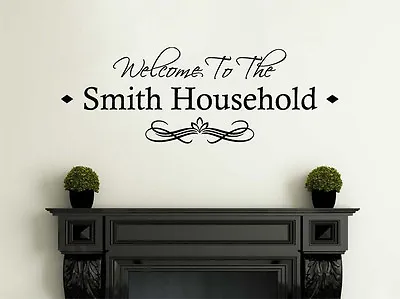PERSONALISED Family Welcome To Our Home Modern Wall Sticker Decal Transfer • £15.95