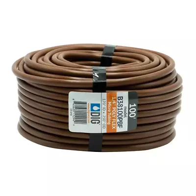 1/4 In 100 Feet Drip Line Micro Sprinkler Irrigation Tubing Hose Poly Flex Brown • $13.86