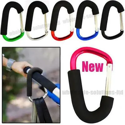 Buggy Clips X2 Coloured Large Pram Pushchair Shopping Bag Hook Mummy Carry Clip • £4.99