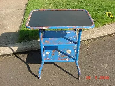 $75 • Buy Vtg Antique Industrial Chippy Paint Metal Typewriter Medical Utility Table Stand