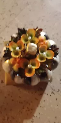 MacKenzie Childs Blooming Capiz Pumpkin With Seashells Autumn Fall Decor 5  New • $30