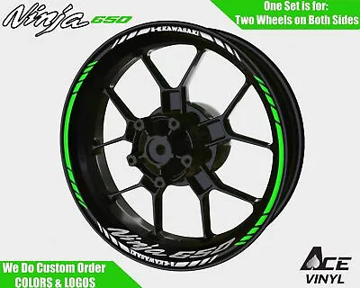 Kawasaki Ninja 650 Wheel Decals Rim Stickers Tape Graphics ZX6R • £28.90