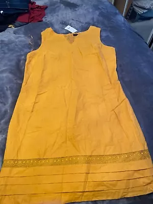 Mustard Shift Dress Linen Mix Size 12 Bnwt • £5