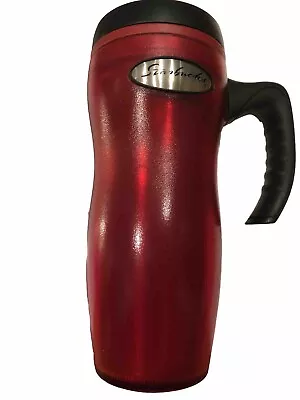 Y2K Vintage Starbucks Barista Red Travel Coffee Mug W/Lid Handle Tumbler 16 Oz • $14.99