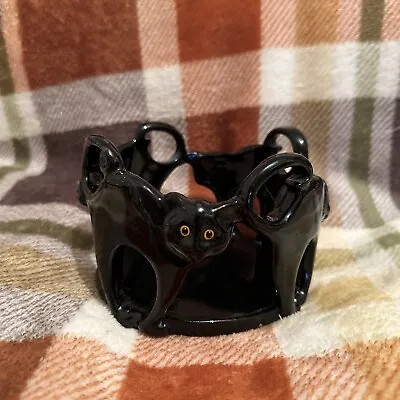 Yankee Candle Halloween Black Cat Jar Holder VHTF Collectors Rare Retired • £30