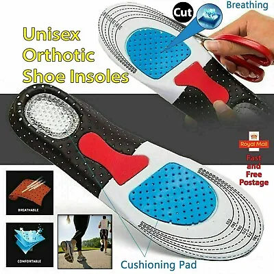 £3.65 • Buy Orthotic Shoe Insoles Arch Support For Flat Feet Heel Pain Plantar Fasciitis UK