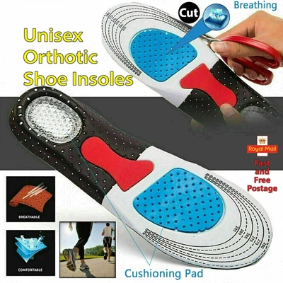 £3.65 • Buy Orthotic Shoe Insoles Arch Support For Flat Feet Heel Pain Plantar Fasciitis UK
