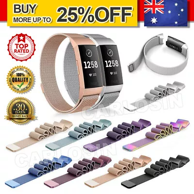 Fits Fitbit Charge 3/4 Band Metal Stainless Steel Milanese Loop Strap Wristband • $8.45