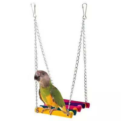 Pet Bird Parrot Parakeet Budgie Cockatiel Cage Hammock Swing Toys Hanging Toy • £6.49