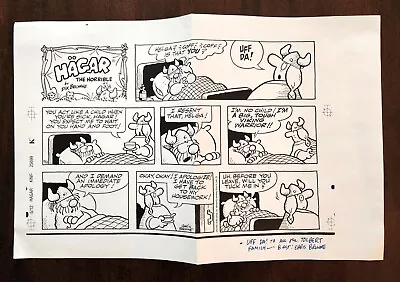 HAGAR THE HORRIBLE CHRIS BROWNE SIGNED LITHOGRAPH  Sunday Strip May 12 1991 • $99.99