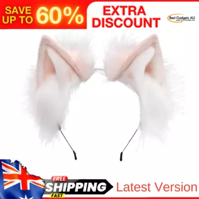 Handmade Fur Fox Cat Ears Headband Fursuit Headwear Cosplay Costume Party Access • $29.54