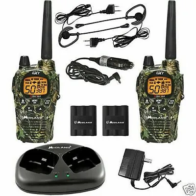 2 Walkie Midland GXT1050 With Charger And Microphone 5W 56 KMS Vox Vibracall • $172.42