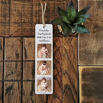 8x2  Personalised Bookmark Family Photo Plaque Mother Dad Nanna Best Friend Gift • £7.99