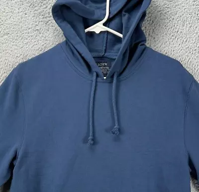 J.Crew Sweater Mens Small Blue Authentic Fleece Hoodie Sweatshirt Drawstring NEW • $31.35