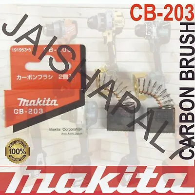 Makita CB203 191953-5 Carbon Brush Pair Brushes Set 5103R 5143R 5903R • £3.95