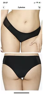 Curvy Kate Size 10 Black Sheer Class Mini Brief Bikini Bottoms • £9.99