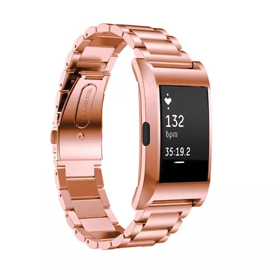 $82.25 • Buy StrapsCo Stainless Steel Link Watch Band Strap With Frame For Fitbit Charge 2