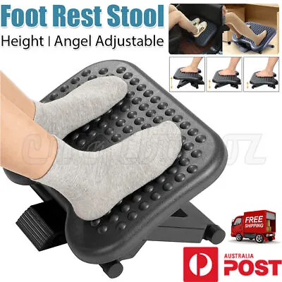 Office Foot Rest Stool Height Angle Adjustable Computer Desk Footrest Massage AU • $31.69