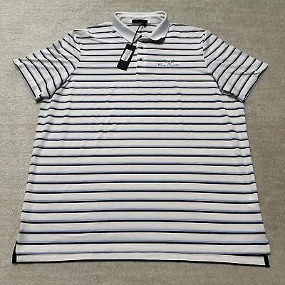 Greyson Men's 2XL Polo Striped Shirt Trump National Blue Monster Golf Course NWT • $69.99