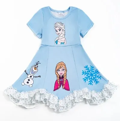 NEW Frozen Princess Elsa Ana Olaf Boutique Sleeveless Ruffle Dress • $16.99