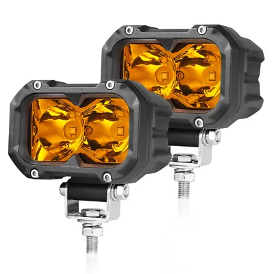 2X 4inch LED Work Light Bar Spot Cube Pods Amber Driving Fog Lamps Offroad 3  US • $37.99