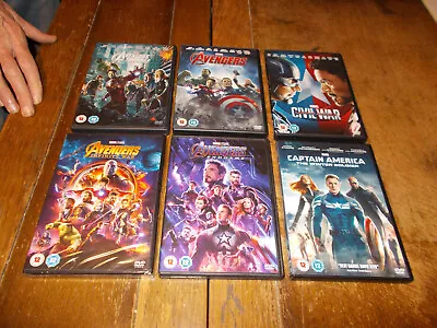 DVD Marvel Bundle X 6 - Avengers (1 Sealed) + Captain America - Region 2 VG/Exc • £11.99