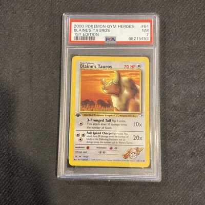 $19.99 • Buy 1999 Pokemon Jungle 1st Edition Tauros 47/64 PSA 7 NM