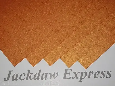 15 X A5 1-Sided Orange Pearlescent Shimmer Linen Embossed Paper 110gsm AM346 • £3.35