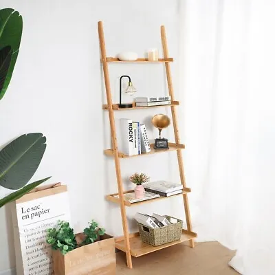 5 Tiers Ladder Shelf Wall Display Rack Plant Stand Home Storage Shelving Unit • £41.95